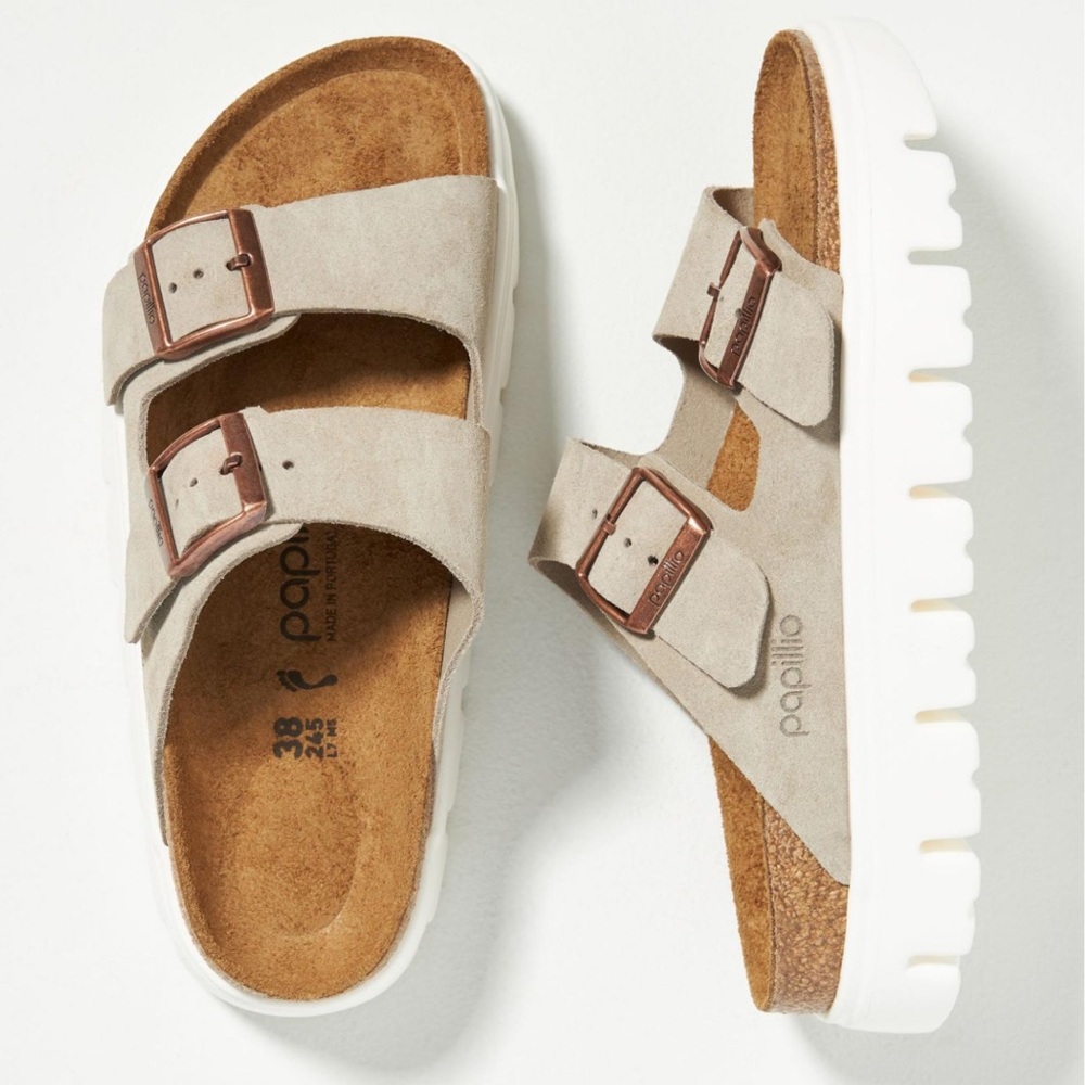Birkenstock Arizona Platform Sandal Taupe Papillio